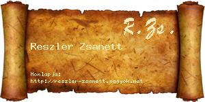 Reszler Zsanett névjegykártya